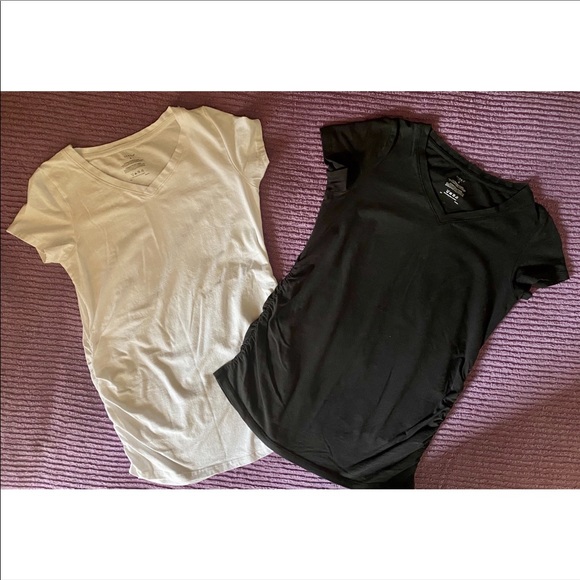 3 Basic Maternity Tees Black White Grey S - Picture 2 of 6
